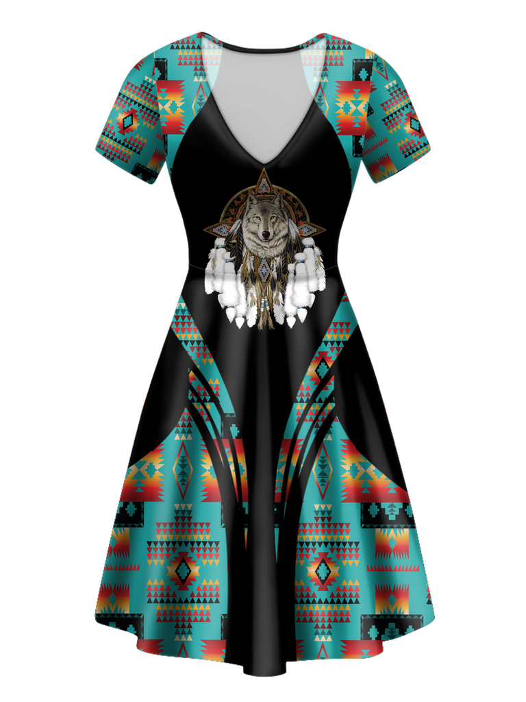 V-ND0021 Pattern Native V-Neck Dress