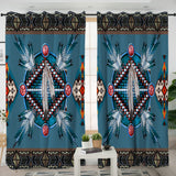 LVR0015 - PatternBlue Mandala   Living Room Curtain
