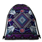 GB-NAT00023-01 Naumaddic Arts Dark Purple Beach Blanket & Bag Set