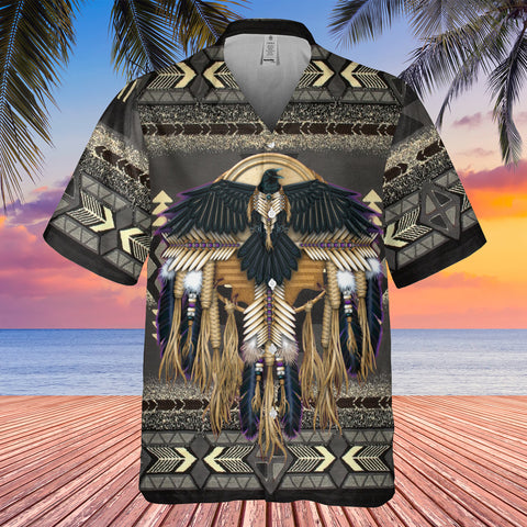 GB-HW00014 Pattern Black Hawaiian Shirt 3D