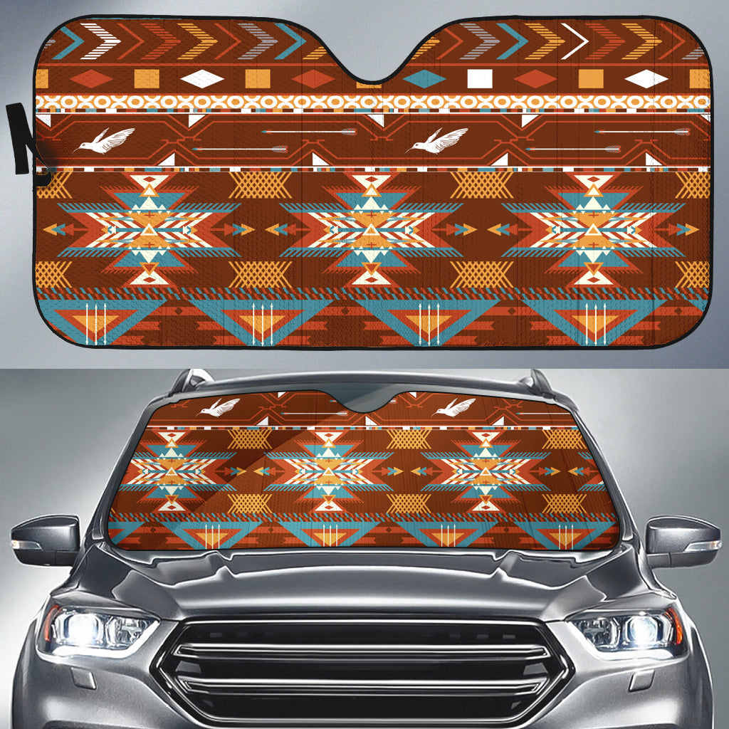 Powwow Store gb nat00580 pattern with birds auto sun shades