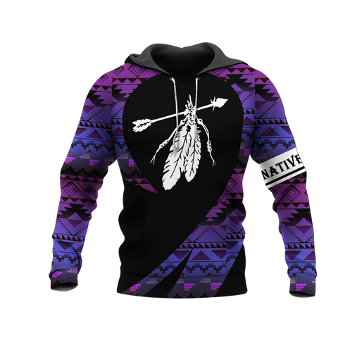 Powwow StoreHD000239 Pattern Native Pride 3D Hoodie