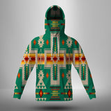 Powwow Store gb nat00062 08 green tribe design native american 3d hoodie with mask