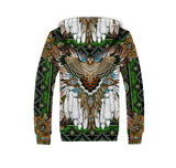 GB-NAT00638 Mandala Owl Native  3D Fleece Hoodie