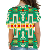 GB-NAT00062-08 Green Tribe Design Native American  Cross Shoulder Shirt