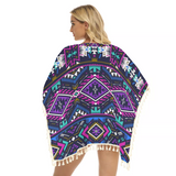 Powwow Store gb nat00380 purple tribe pattern square fringed shawl