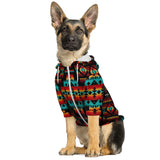 Black Native Tribes Pattern Native American Fashion Dog Zip-Up Hoodie - Powwow Store