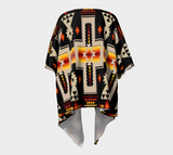 Black Tribe Border Native American Draped Kimono - Powwow Store