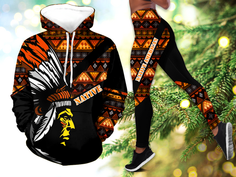 Powwow StoreHLS00370 Pattern Native 3D Hoodie Legging Set