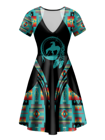 V-ND0020 Pattern Native V-Neck Dress