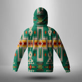 Powwow Store gb nat00062 08 green tribe design native american 3d hoodie with mask