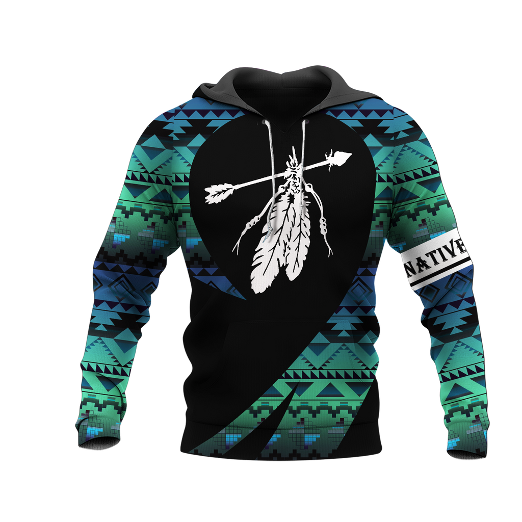 Powwow StoreHD000247 Pattern Native Pride 3D Hoodie