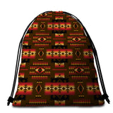 Powwow Store gb nat00046 08 brown native tribes pattern beach blanket bag set