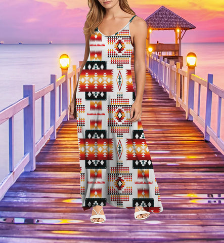 GB-NAT00075 Tribe Design Native American Maxi Dress