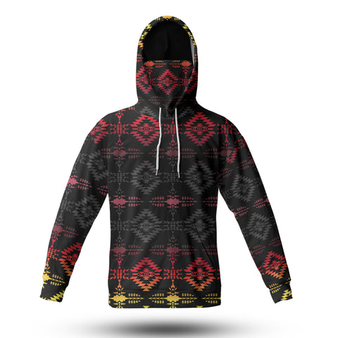 Powwow StoreGBNAT00684 Pattern Native 3D Hoodie With Mask