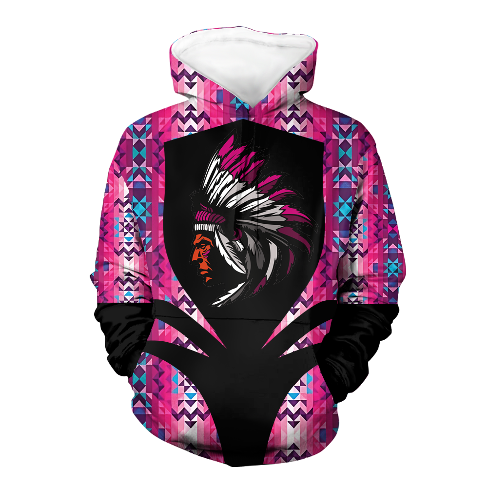 Powwow StoreHD000357 Pattern Native Pride 3D Hoodie