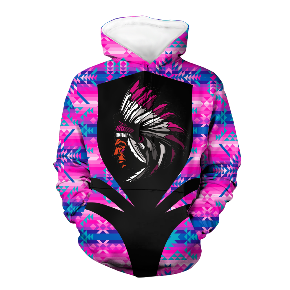 Powwow StoreHD000356 Pattern Native Pride 3D Hoodie