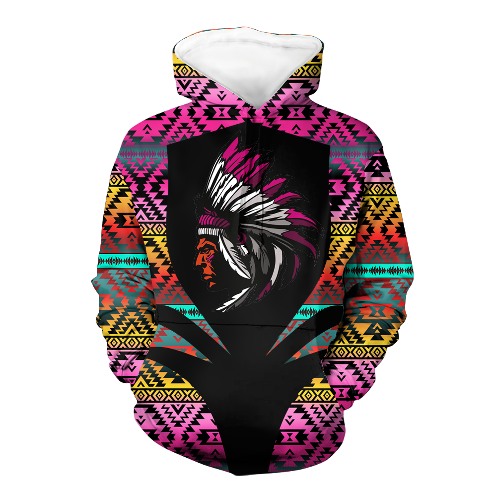 Powwow StoreHD000353 Pattern Native Pride 3D Hoodie