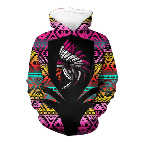 Powwow StoreHD000353 Pattern Native Pride 3D Hoodie