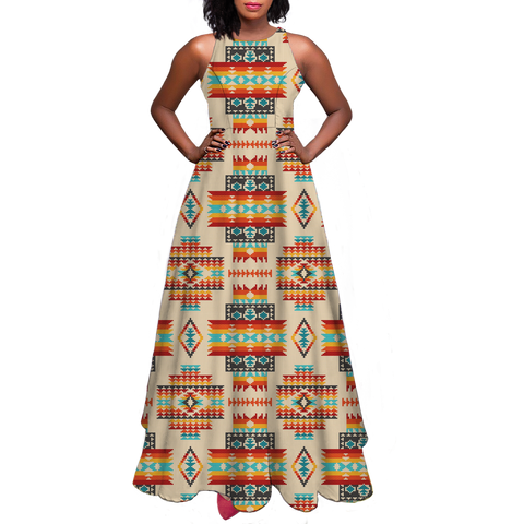 Powwow StoreGBNAT0040203 Pattern Native Sleeveless Aline skirt