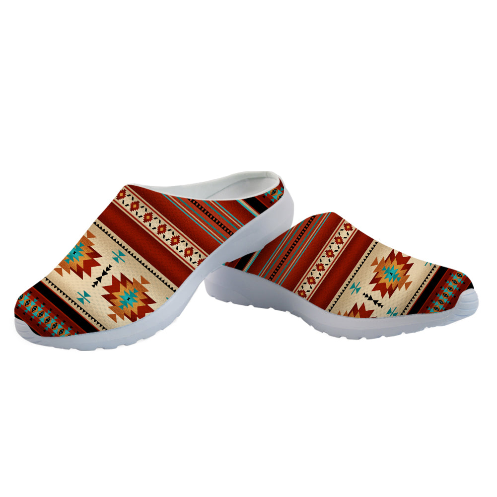 Powwow Store gb nat00559 02 red native pattern mesh slippers