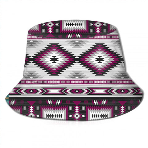 GB-NAT00528-02 Light Purple Tribe Design Bucket Hat