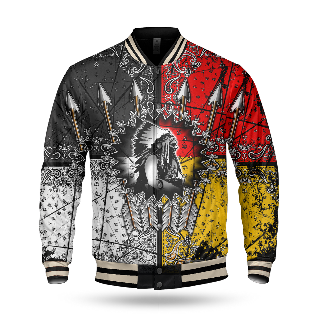 Powwow StoreGBNAT00015 Chief Arrow Women's  Baseball Jacket