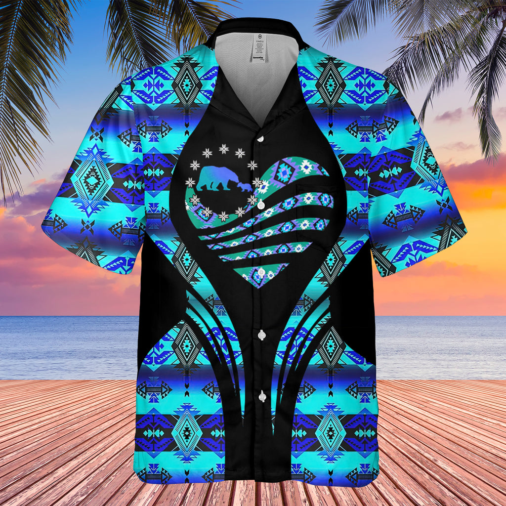 Powwow StoreGBHW000199 Tribe Design Native American Hawaiian Shirt 3D