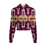 Powwow Store gb nat00062 09 dark purple tribe design native american crop hoodie