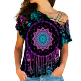 GB-NAT00088 Madala Dreamcatcher Native American Cross Shoulder Shirt