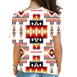 GB-NAT00075 White Tribes Pattern Native American Cross Shoulder Shirt