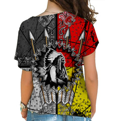 GB-NAT00015 Chief Arrow Native American Cross Shoulder Shirt - Powwow Store