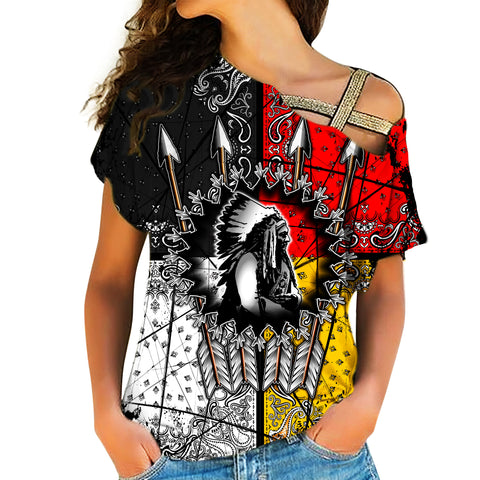 GB-NAT00015 Chief Arrow Native American Cross Shoulder Shirt