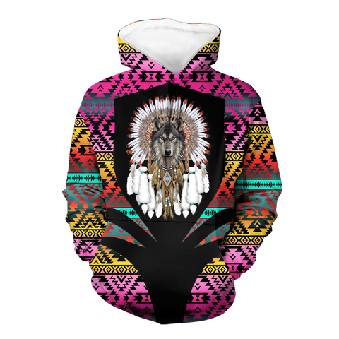 Powwow StoreHD000352 Pattern Native Pride 3D Hoodie