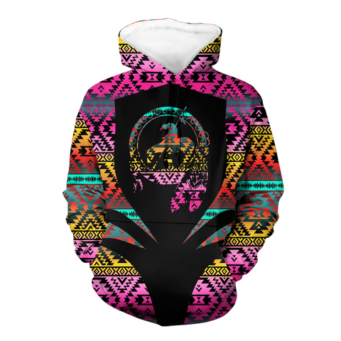 Powwow StoreHD000351 Pattern Native Pride 3D Hoodie