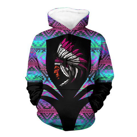 Powwow StoreHD000347 Pattern Native Pride 3D Hoodie