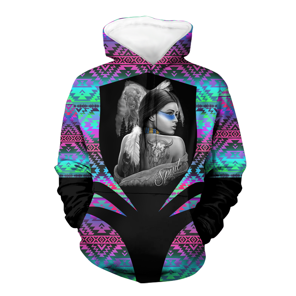 Powwow StoreHD000345 Pattern Native Pride 3D Hoodie