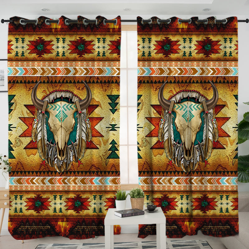 Powwow StoreLVR0012  Bison Tribe Pattern  Living Room Curtain