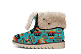 GB-NAT00046-01 Tribes Pattern Faux Fur- Leather Boots
