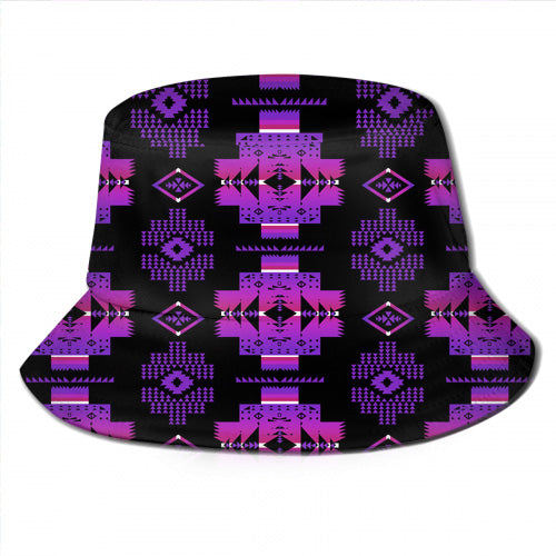 GB-NAT00720  Light Purple Tribe Design Bucket Hat