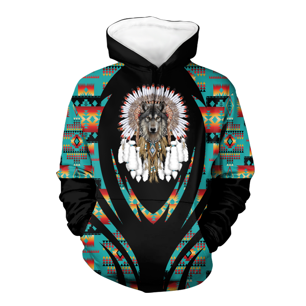 Powwow StoreHD000376 Pattern Native Pride 3D Hoodie