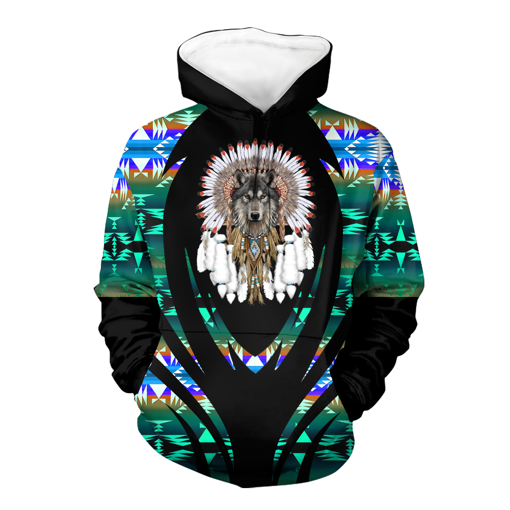 Powwow StoreHD000374 Pattern Native Pride 3D Hoodie