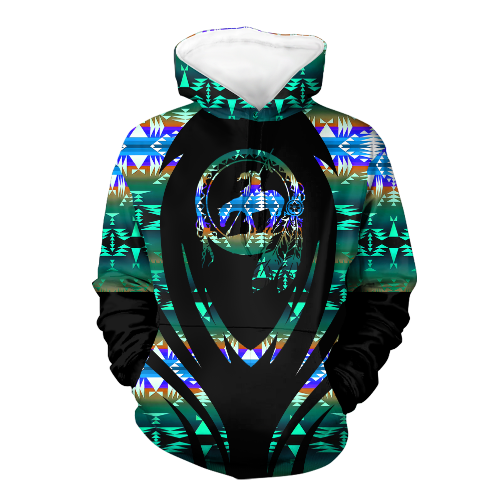 Powwow StoreHD000373 Pattern Native Pride 3D Hoodie