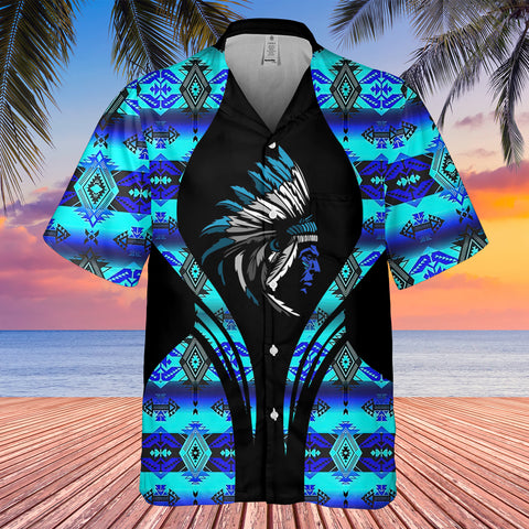 Powwow StoreGBHW000198 Tribe Design Native American Hawaiian Shirt 3D