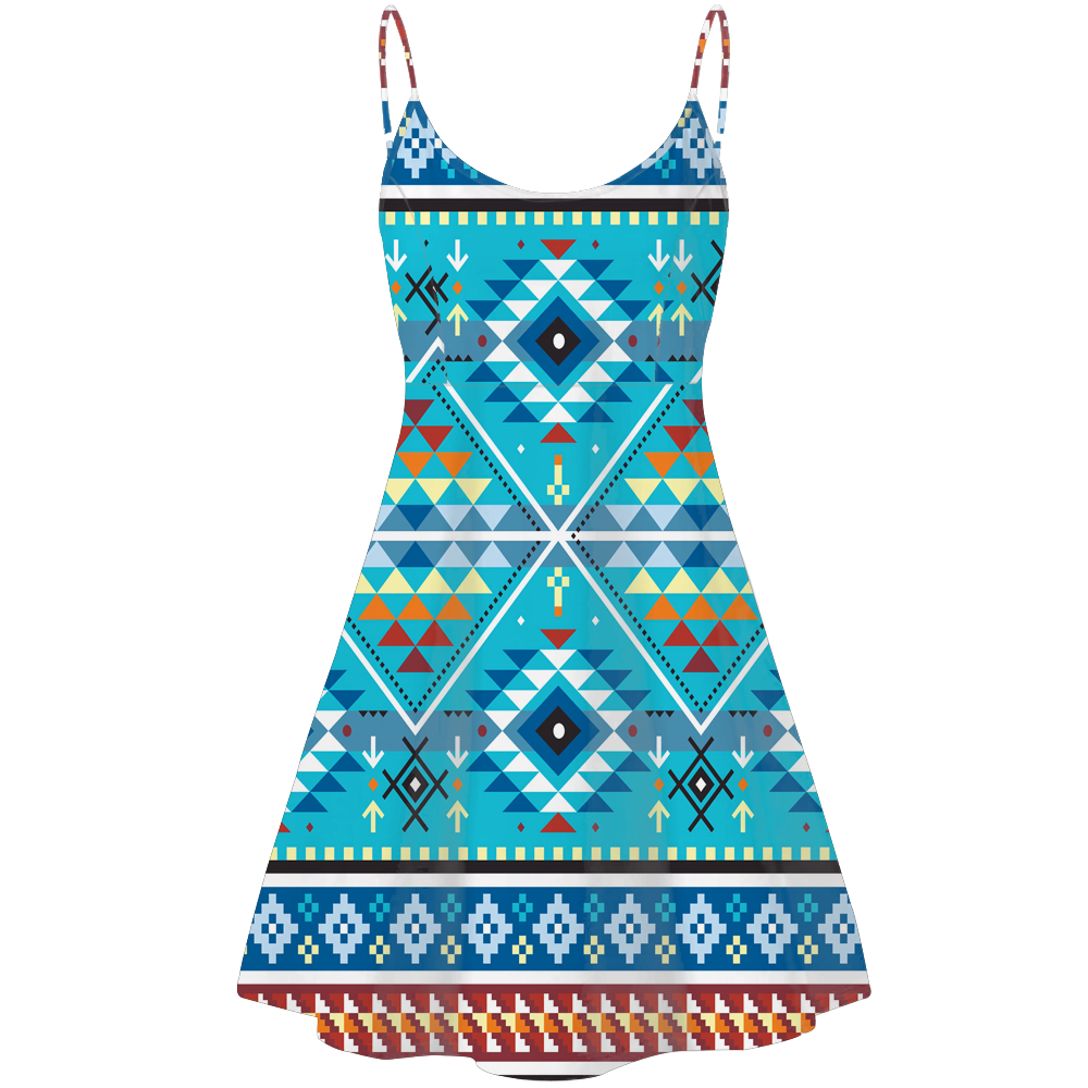 Powwow StoreGBNAT00739 Pattern Native American Strings Dress