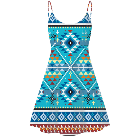 GB-NAT00739 Pattern Native American Strings Dress