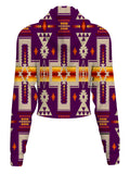 Powwow Store gb nat00062 09 dark purple tribe design native american crop hoodie