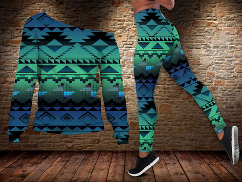 Powwow StoreGBNAT00601 Tribe Design Native American Offshoulder Sweater Legging Set