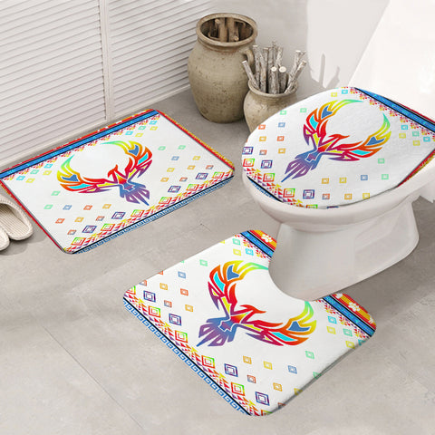 GB-NAT00067 Phoenix Rising Native American Bathroom Mat 3 Pieces