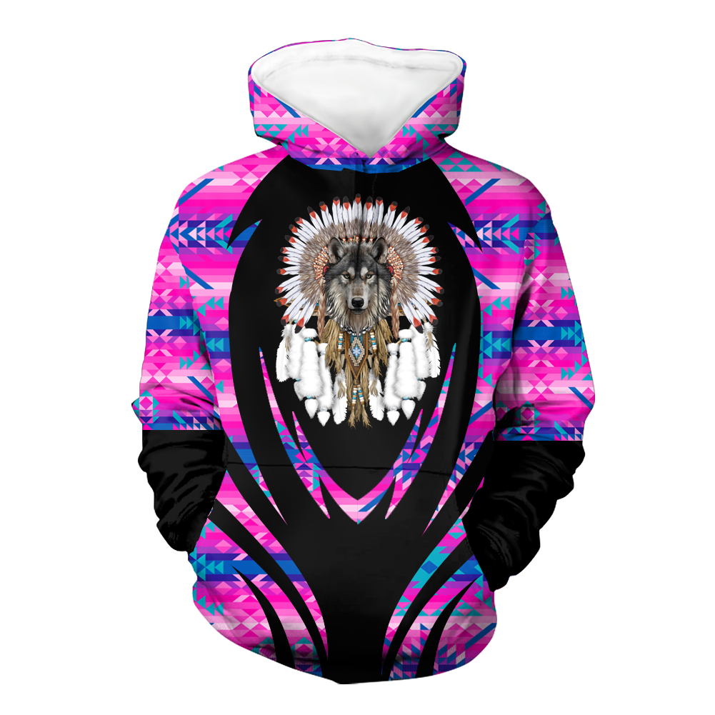 Powwow StoreHD000392 Pattern Native Pride 3D Hoodie